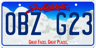 SD license plate 0BZG23