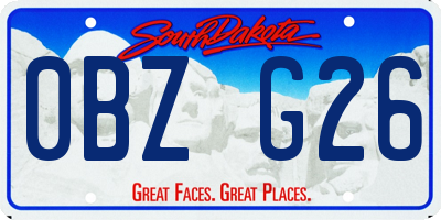 SD license plate 0BZG26
