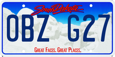 SD license plate 0BZG27