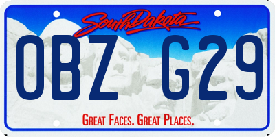 SD license plate 0BZG29