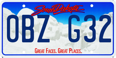 SD license plate 0BZG32