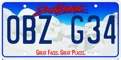 SD license plate 0BZG34