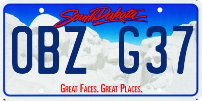 SD license plate 0BZG37