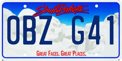 SD license plate 0BZG41