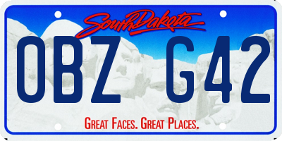 SD license plate 0BZG42