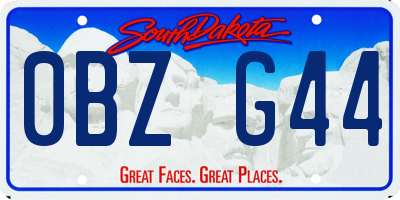 SD license plate 0BZG44