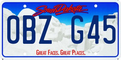 SD license plate 0BZG45