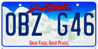 SD license plate 0BZG46