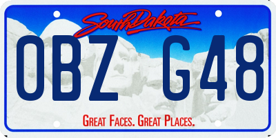 SD license plate 0BZG48