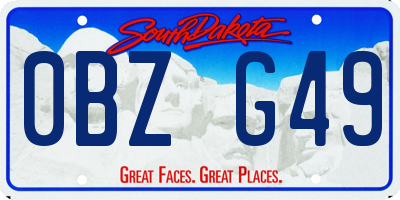 SD license plate 0BZG49