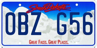 SD license plate 0BZG56
