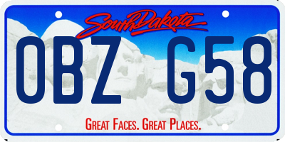 SD license plate 0BZG58