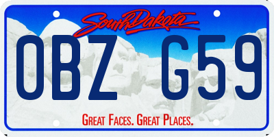 SD license plate 0BZG59