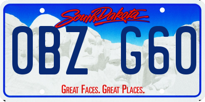 SD license plate 0BZG60