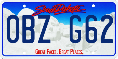 SD license plate 0BZG62