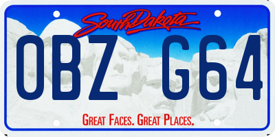 SD license plate 0BZG64