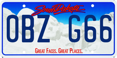 SD license plate 0BZG66