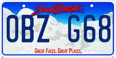 SD license plate 0BZG68