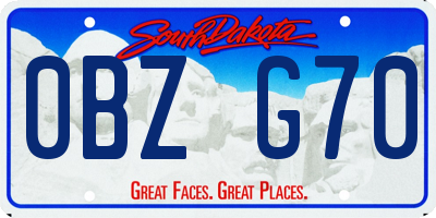 SD license plate 0BZG70