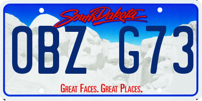 SD license plate 0BZG73