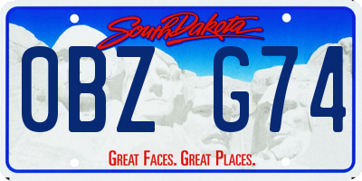 SD license plate 0BZG74