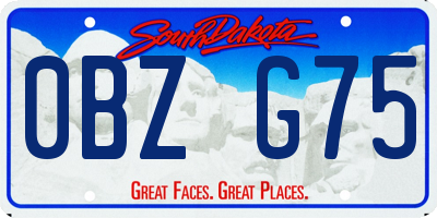 SD license plate 0BZG75