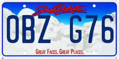 SD license plate 0BZG76