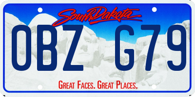 SD license plate 0BZG79