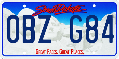 SD license plate 0BZG84