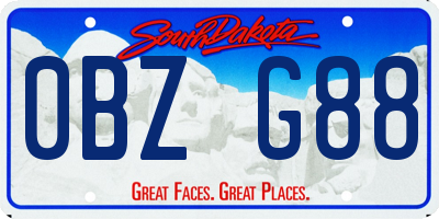 SD license plate 0BZG88