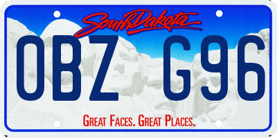 SD license plate 0BZG96