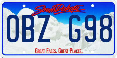 SD license plate 0BZG98