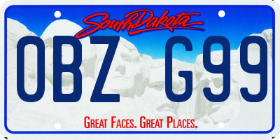 SD license plate 0BZG99