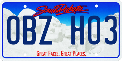 SD license plate 0BZH03