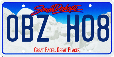SD license plate 0BZH08