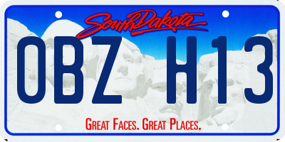 SD license plate 0BZH13