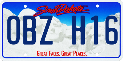 SD license plate 0BZH16