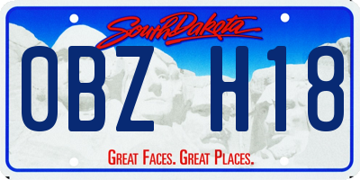 SD license plate 0BZH18