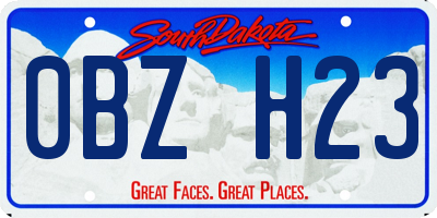 SD license plate 0BZH23