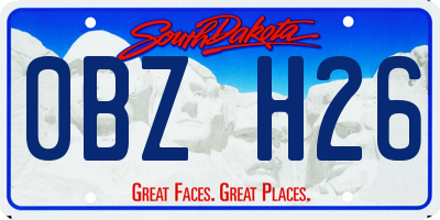 SD license plate 0BZH26