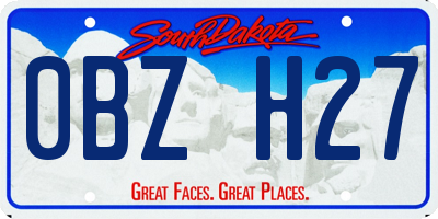 SD license plate 0BZH27