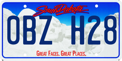 SD license plate 0BZH28