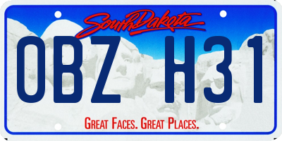 SD license plate 0BZH31