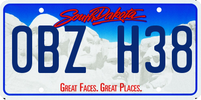 SD license plate 0BZH38
