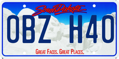 SD license plate 0BZH40