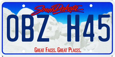SD license plate 0BZH45