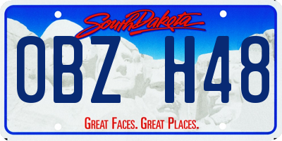 SD license plate 0BZH48