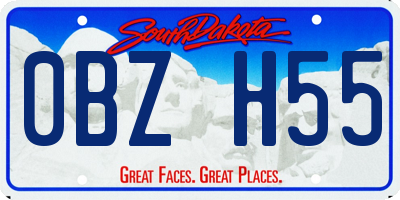 SD license plate 0BZH55