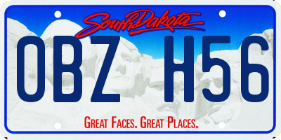 SD license plate 0BZH56