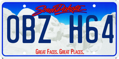 SD license plate 0BZH64